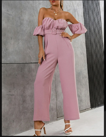 Blush Belle Off-Shoulder Jumpsuit