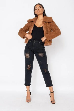 Aspen Luxe Teddy Bomber Jacket
