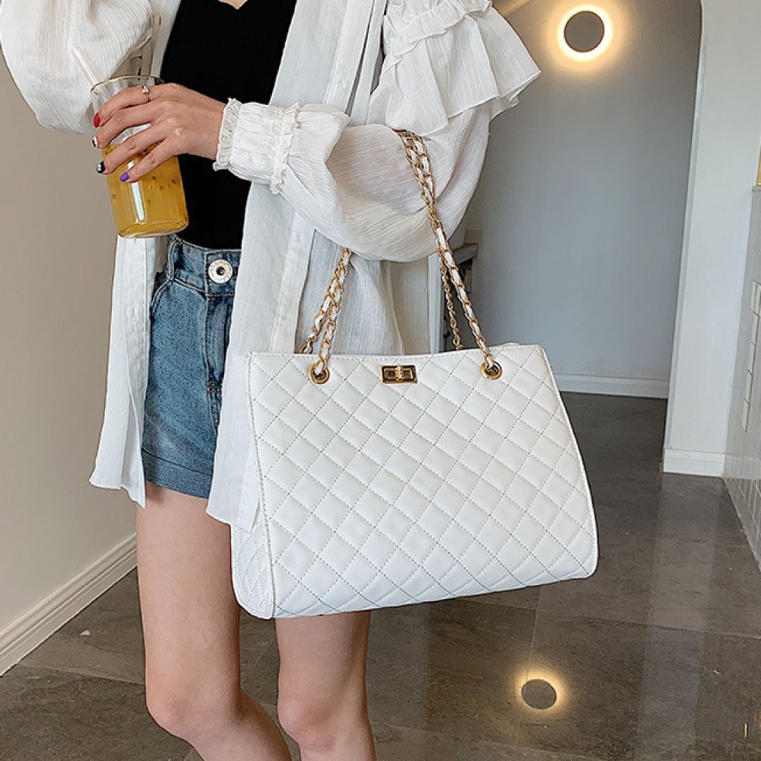 The Paris Quilted Chain Tote