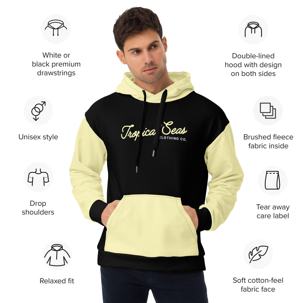 Tropical Seas Two-Tone Pullover Hoodie - Yellow/Black