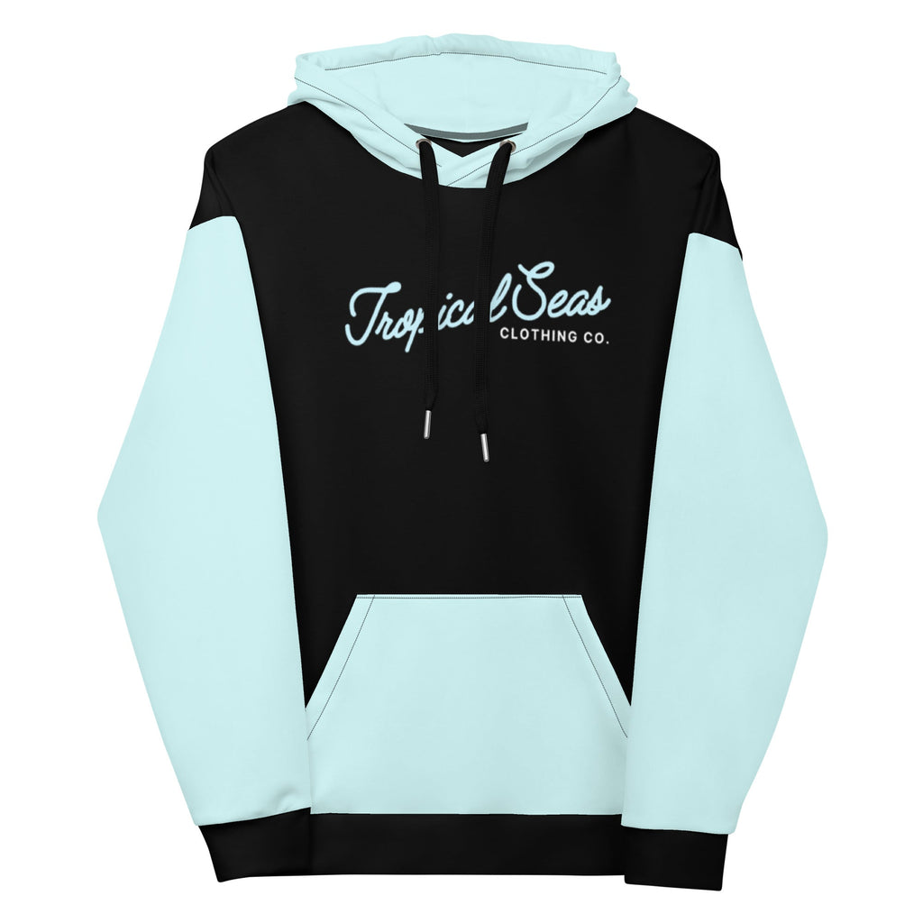 Tropical Seas Two-Tone Pullover Hoodie - Blue/Black